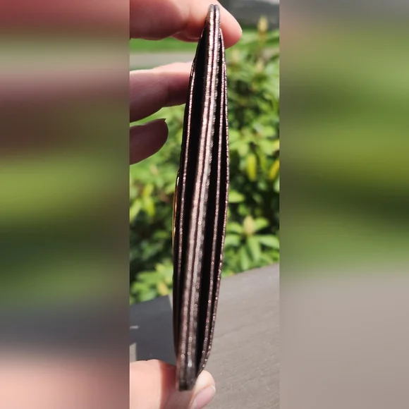 Tory Burch Metallic Brown Card Holder W/ Gold Emblem - Picture 8 of 8